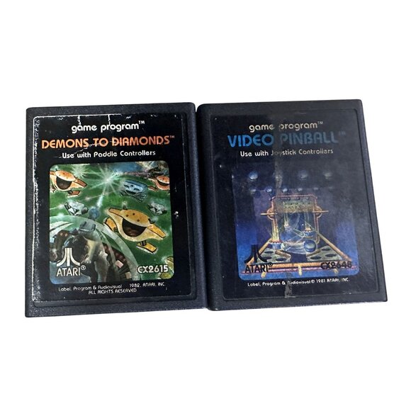 Vintage Atari 2600 Games 2 Games Demons to Diamonds & Video Pinball - Picture 1 of 4